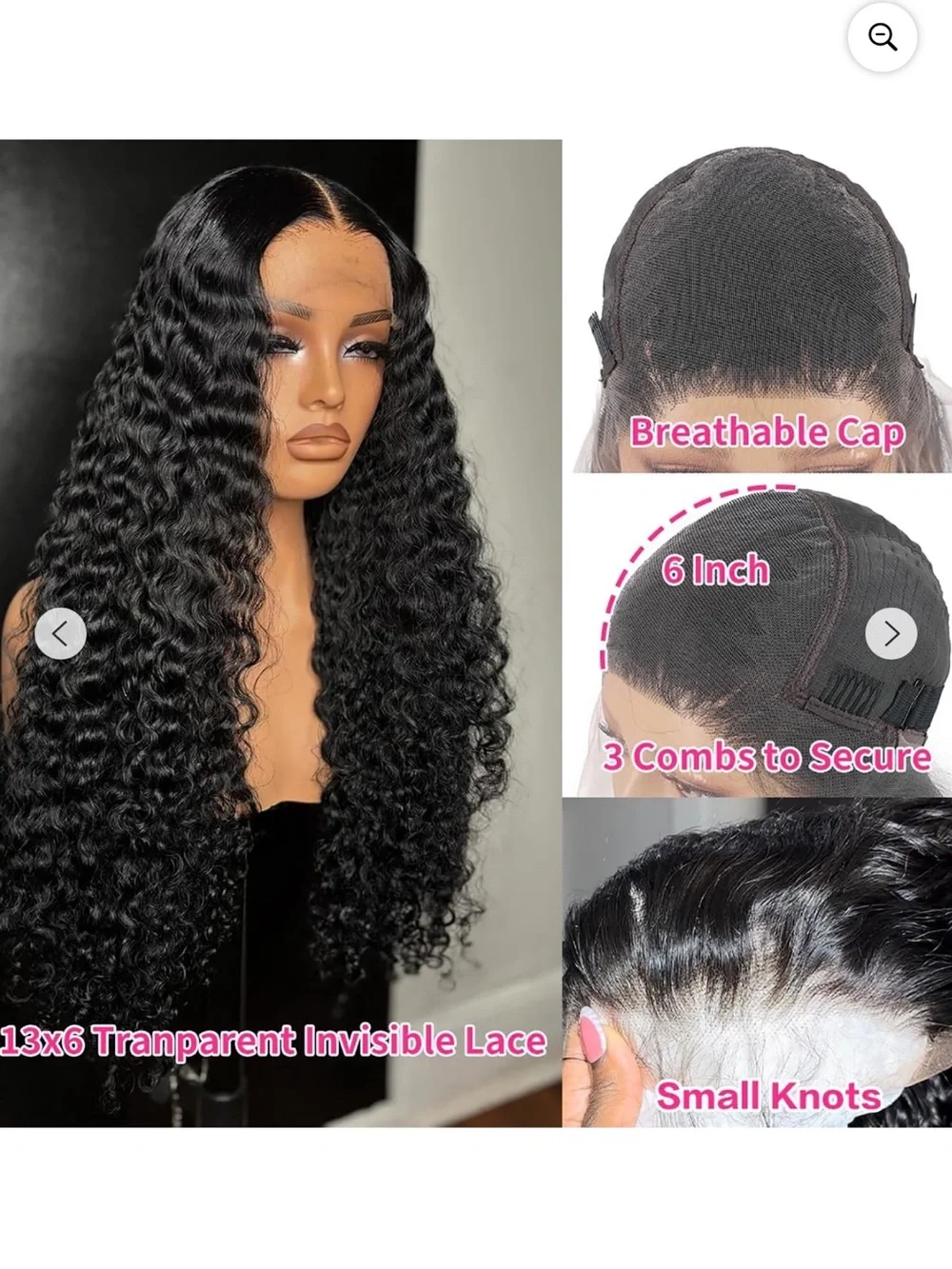 Premium Deep Wave Black Lace Front Wig with Pre-Plucked Hairline
